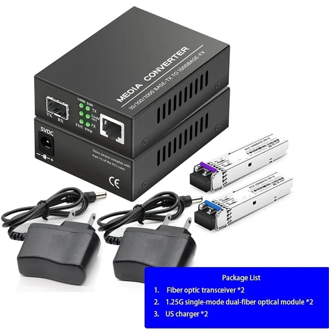 Alt view image 2 of 7 - SFP Module SFP Fiber Optic Converter Gigabit Media 20/40/80KM SC LC Single-Mode Single Dual-Fiber with 1.25G BIDI(with Duplex US 1Pair)