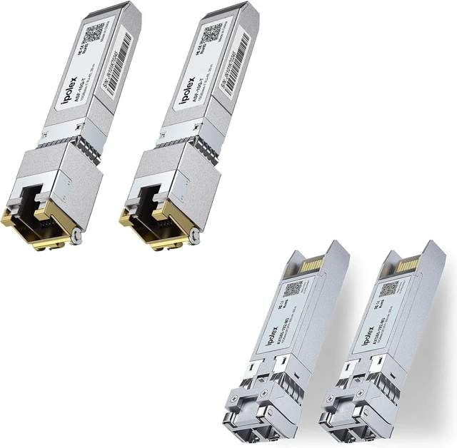 Main image of ipolex 1.25/2.5/5/10G SFP+ to RJ45 Transceiver and ipolex 10GBase-SR SFP+ Transceiver