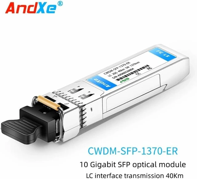 Alt view image 2 of 7 - CWDM-SFP-1370-ER Optical Transceiver Module SFP+ 10G Dual Fiber LC Single Mode 40KM (25 Miles) 1370-1450nm Wavelength, Commercial Grade CWDM SFP+ Module