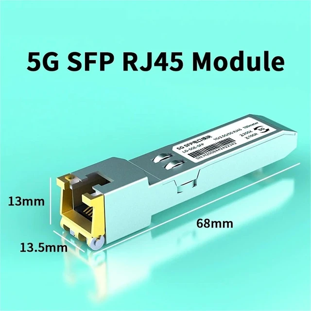Alt view image 2 of 7 - 1Pcs 5G SFP to RJ45 Copper Module 5GBase-T SFP Transceiver SFP to RJ45 Ethernet Port 1G/2.5G Transceiver Module
