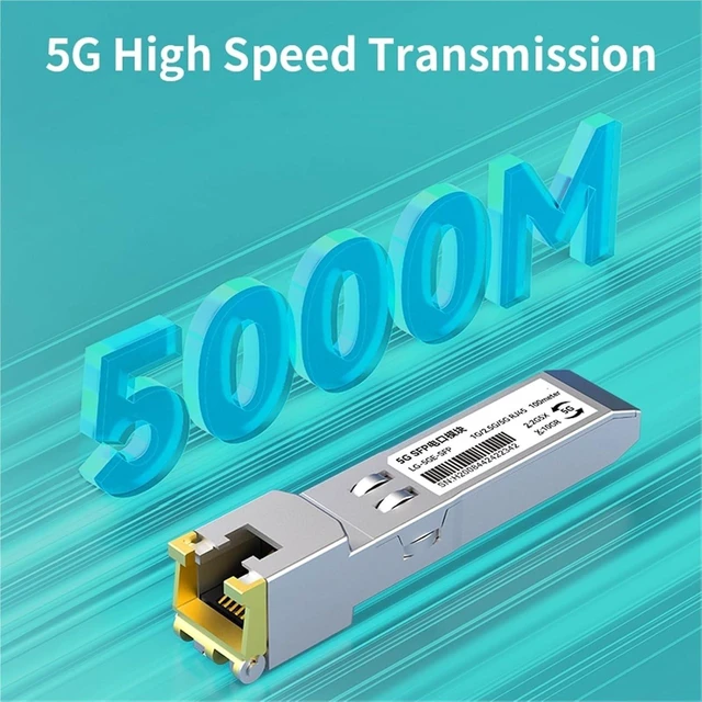 Alt view image 3 of 7 - 1Pcs 5G SFP to RJ45 Copper Module 5GBase-T SFP Transceiver SFP to RJ45 Ethernet Port 1G/2.5G Transceiver Module