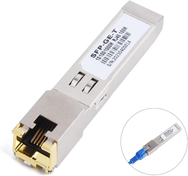 Alt view image 3 of 7 - 1/5/10PCS Gigabit RJ45 SFP Module - 10M/100M/1000M Adaptive, 1.25G Transceiver (10PCS 10/100/1000M)