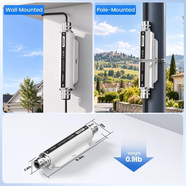 Alt view image 6 of 7 - PROCET 2.5GbE PoE Extender Outdoor 72W PoE++ Passthrough, 328FT Repeat, 6KV Surge Protection, -40 to 149, Aluminum Alloy for mmWave Bridge/Access Point, CCTV Camera, RFID Reader, Radar Speed Sign