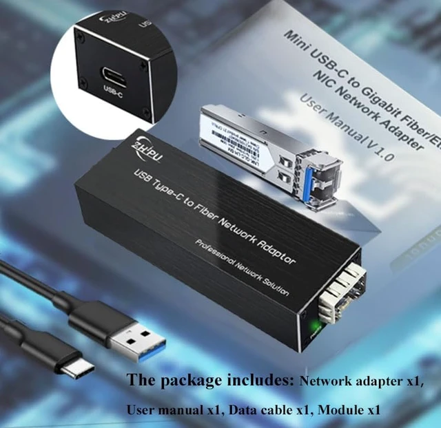 Alt view image 7 of 7 - USB 3.0 to 100/1000base-X SFP Gigabit Fiber Network Adapter