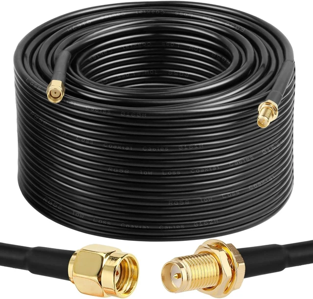 Main image of XRDS - RF RP-SMA Male to RP-SMA Female Coax Cable 200FT, RG58 WiFi Antenna Extension Coax Cable for WiFi LAN Router Wireless Network Card Adapter