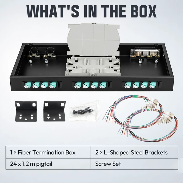 Alt view image 3 of 5 - 12-Port LC/OM3 Wall Mount Fiber Enclosure