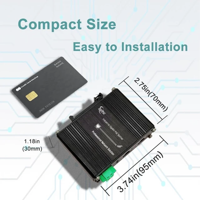 Alt view image 5 of 7 - IEEE802.3at/af/bt 12VDC 1000Mbps Industrial 95W PoE++ Splitter