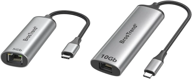 Main image of BrosTrend 5Gb + 10Gb USB C to Ethernet Adapter for Laptop MacBook, Low-Heat