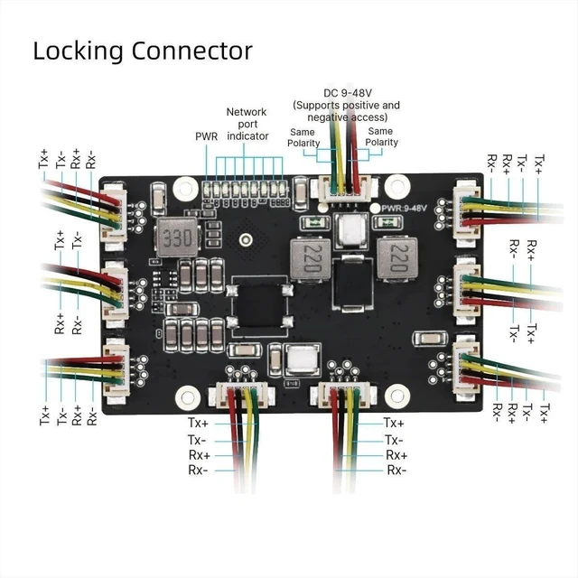 Alt view image 6 of 7 - YN-IES10801 Non-Managed 8-Port Industrial Switch Module ESD-8KV Contact 10/100Mbps(8-Port and Accessory)