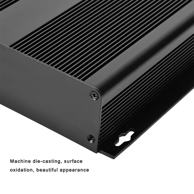Alt view image 2 of 7 - Aluminum Project Enclosure, 48x204x160mm Sandblasted Black Box for