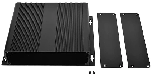 Main image of Aluminum Project Enclosure, 48x204x160mm Sandblasted Black Box for