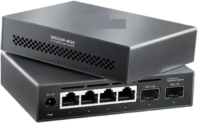 Alt view image 2 of 4 - SKS3200-4E2X 4-Port 2.5G RJ45 2-Port 10G SFP+ L2 Managed Switch