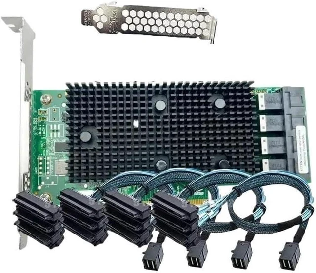 Main image of 9400-16i HBA 12 Gbps PCIe 16 Port IT Mode JBOD +4*SFF-8643 SAS Cable