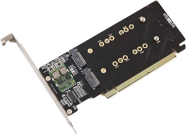 Main image of PCI-E 3.0 x16 to 4Port M2 NVME SSD Adapter Card VROC Riser Card Support 2230 2242 2260 2280 M.2 NVME AHCI SSD for PC