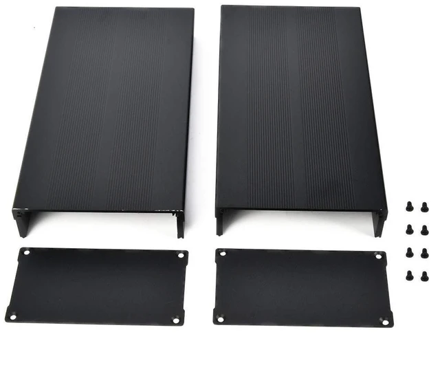 Main image of Sand Black Aluminum Alloy Electronics Enclosure, 55x106x200mm Heat