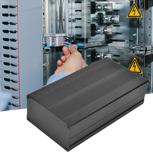 Alt view image 2 of 7 - Sand Black Aluminum Alloy Electronics Enclosure, 55x106x200mm Heat