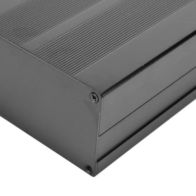 Alt view image 3 of 7 - Sand Black Aluminum Alloy Electronics Enclosure, 55x106x200mm Heat