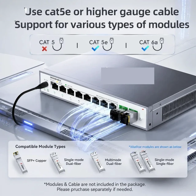 Alt view image 4 of 5 - SKS3200-8E2X 8-Port 2.5G RJ45 + 2×10G SFP+ Web Managed Switch