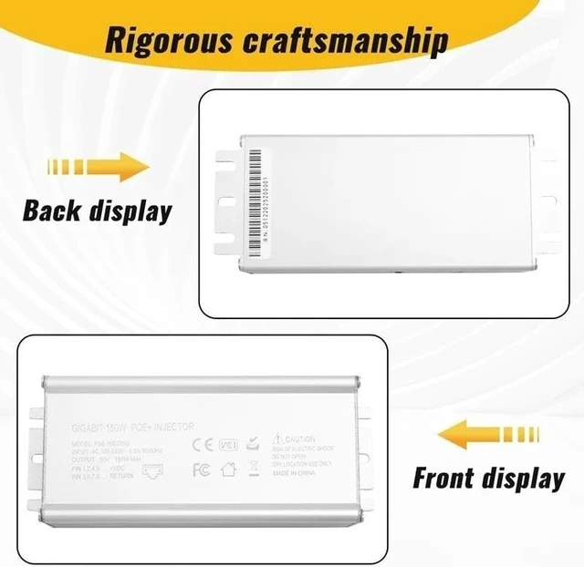 Alt view image 5 of 6 - Gen2/Gen3 150W PoE 110-240Vac Input 48-56Vdc Network Speed 100/1000/2500M