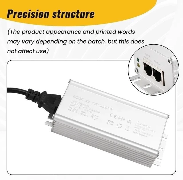 Alt view image 6 of 6 - Gen2/Gen3 150W PoE 110-240Vac Input 48-56Vdc Network Speed 100/1000/2500M