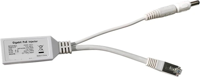 Alt view image 2 of 5 - 1 PCS Gigabit Cable Passive POE Injector Splitter Power Over Ethernet