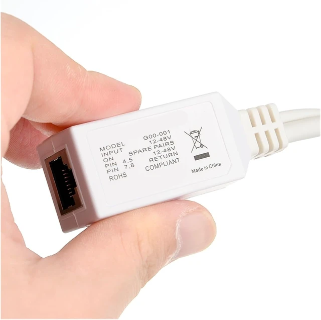 Alt view image 5 of 5 - 1 PCS Gigabit Cable Passive POE Injector Splitter Power Over Ethernet