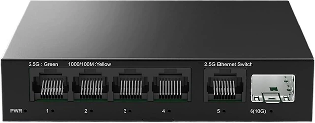 Main image of 1 PCS Switch 5-Port 2500Mbps Network Switch with 10G SFP+ auto MDI/MDIX