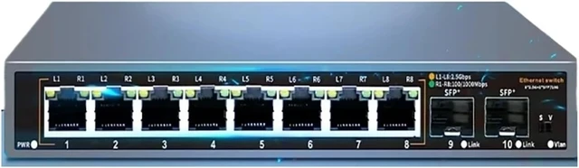 Alt view image 2 of 2 - 1 PCS 8-Port Ethernet Switch Without POE with 2 10G SFP Ports
