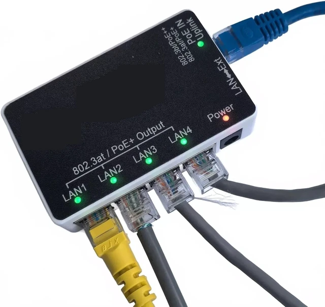 Alt view image 2 of 6 - PoE++ 90watt 5 Port Gigabit PoE Switch PoE Extender Repeater 802.3bt