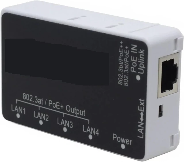 Alt view image 5 of 6 - PoE++ 90watt 5 Port Gigabit PoE Switch PoE Extender Repeater 802.3bt