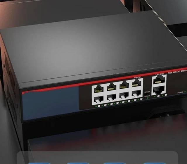Alt view image 2 of 3 - Poe Switch CCTV 8 Ports 10/100m POE Switch with 2 Uplink 1000m