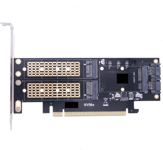 Main image of M2 NVMe SSD NGFF to PCIE 3.0 X16 Adapter M Key B Key mSATA PCI Express 3.0 M.2 NVME SSD M2 SSD mSATA 3 in 1 Converter Riser