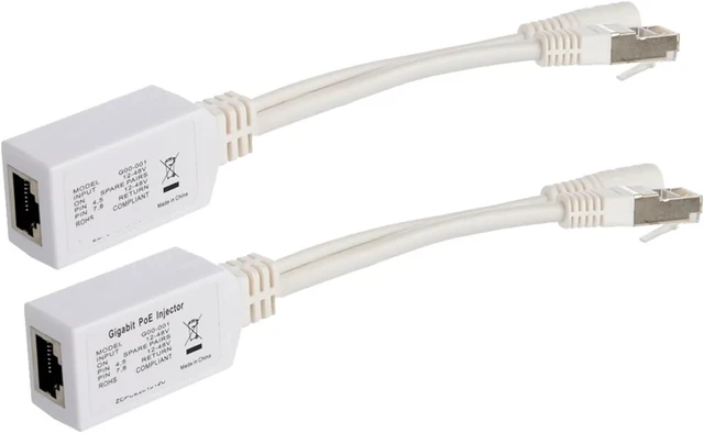 Alt view image 4 of 6 - 1 PCS Passive POE Splitter Cable Kit 12-56V Input 10/100/1000Mbps 12V PoE