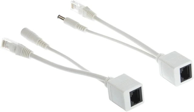 Alt view image 6 of 6 - 1 PCS Passive POE Splitter Cable Kit 12-56V Input 10/100/1000Mbps 12V PoE