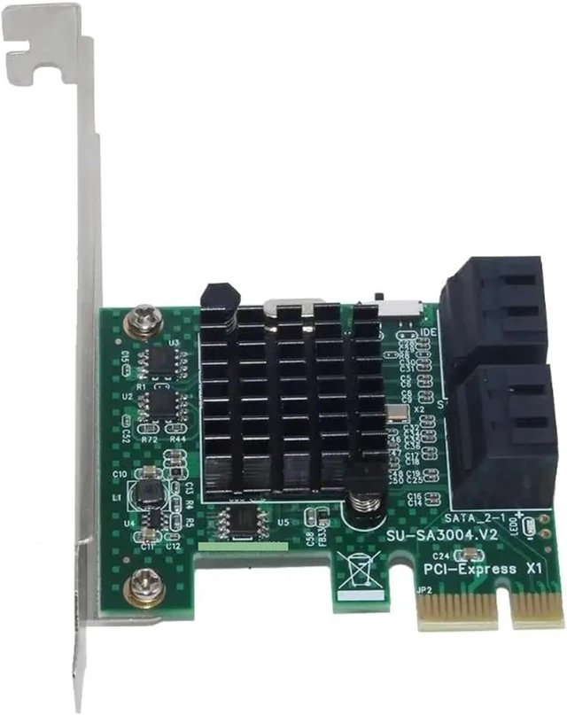 Alt view image 2 of 2 - 4 Port 3.0 to PCIe Expansion Card PCI Express PCI-E Adapter PCI-e 3 Converter for HDD SSD IPFS Mining Controller