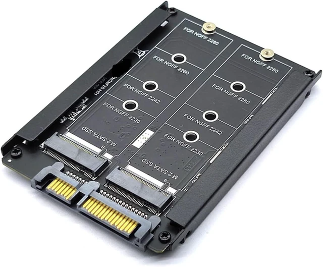 Main image of Metal Case Dual B+M Key M.2 NGFF SSD to 2.5 6Gb Adapter Card with Enclosure Socket M2 NGFF to Adapter M.2 Adapter