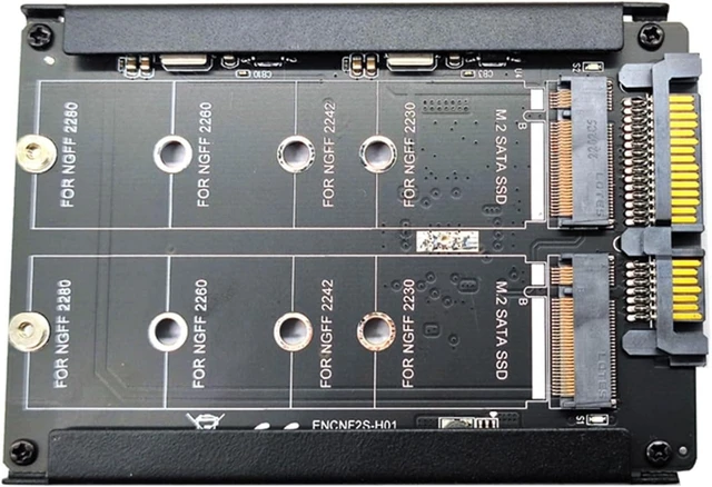 Alt view image 3 of 3 - Metal Case Dual B+M Key M.2 NGFF SSD to 2.5 6Gb Adapter Card with Enclosure Socket M2 NGFF to Adapter M.2 Adapter
