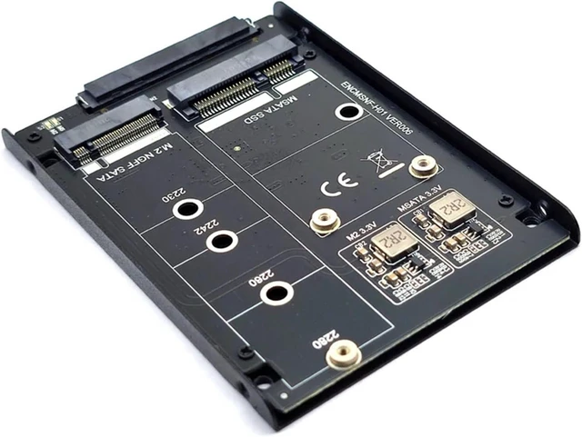 Main image of Metal Case SSD to 3.0 6Gbps 2.5" Adapter Card with Enclosure Socket to M.2 SSD B+M Key mSATA SSD JBOD Adapter