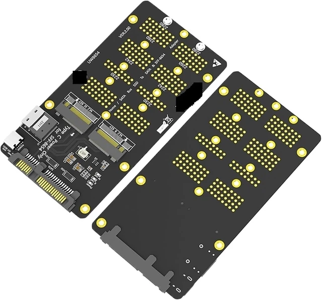 Alt view image 2 of 2 - M2 SSD Adapter M.2 NVME M Key to SFF-8654 with Power M.2 B Key to 2.5" Board Support 2230 2242 2260 2280 M2 SSD