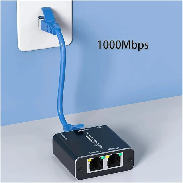 Alt view image 2 of 3 - 1 PCS Extender Network Cable Adapter 1000Mbps RJ45 Ethernet Splitter