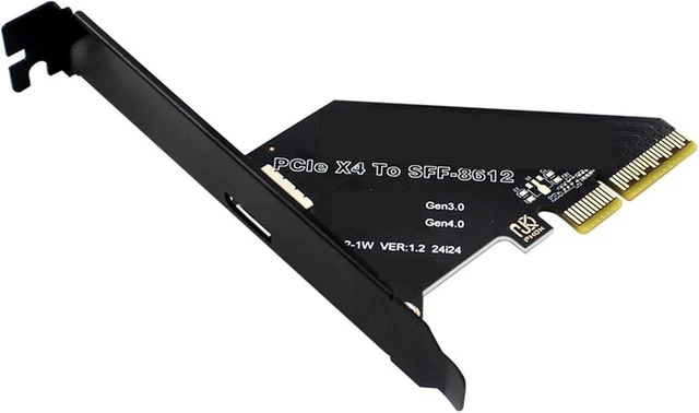 Main image of 64Gbps PCI Express 4.0 X4 to Oculink SFF-8612 Expansion Card Riser Converter + Low Profile Bracket for U.2 SSD Graphics Card