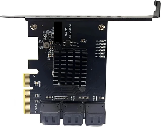 Alt view image 2 of 2 - PCI Express X4 to 6 Port SATA3 Converter Expansion Card Adapter 6 Port 3.0 6Gbps Controller for Hard Disk Drive HDD SSD