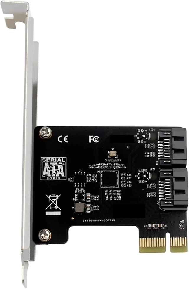 Alt view image 2 of 2 - PCIe to 5 Ports 3 III 3.0 6 Gbps SSD Adapter PCI Express X1 Controller Board Expansion Card Support X4 X6 X8 X16