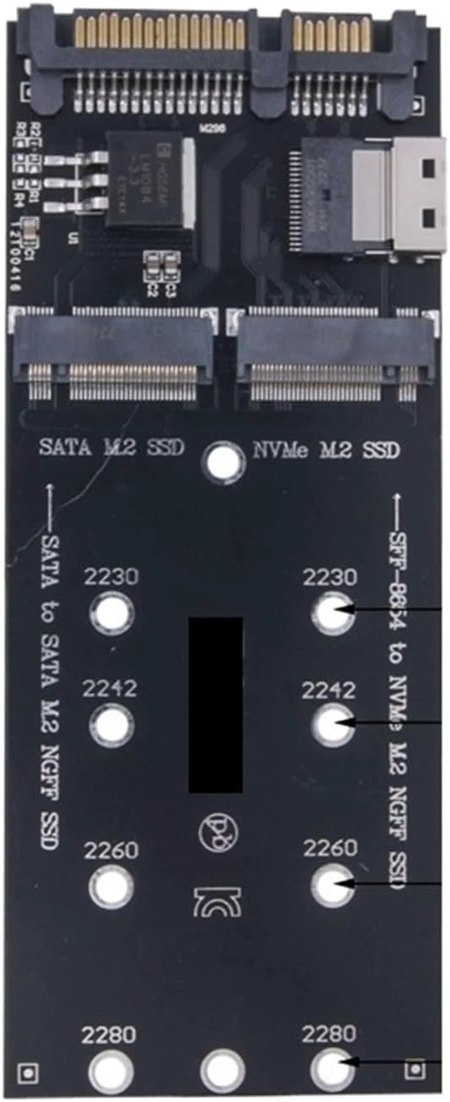 Alt view image 2 of 4 - M.2 SSD to + M2 NVME SSD to SFF-8654 Converter 22Pin to M2 Expansion Card for PC Desktop Mainboard M2 SSD Adapter
