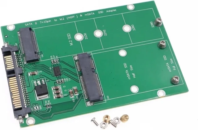 Alt view image 4 of 6 - M.2 Solid State NGFF to Adapter Card MSATA Hard Drive to Adapter Card 2-in-1 2.5"/3.5" Hard Disk Use