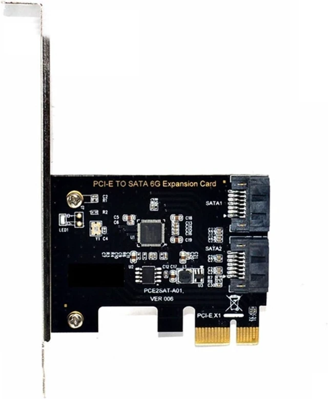 Alt view image 3 of 3 - Mining PCIE PCI-E Adapter PCI Express 3 Controller Card 2 Port III 6Gb Adapter Expansion Card for Desktop PC