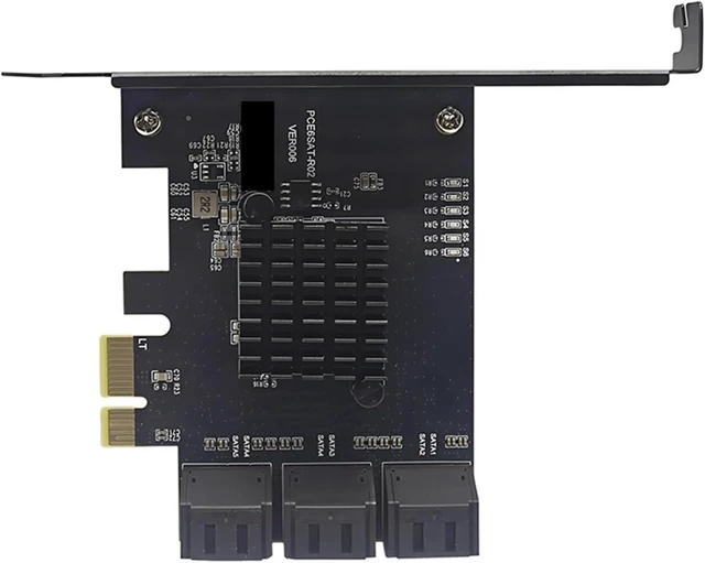 Alt view image 4 of 4 - PCI Express X1 to 6 Port SATA3.0 ControllerConvert Card Adapter 6 Port 3.0 Expansion Card 6Gbps for Hard Disk Drive HDD SSD