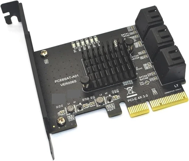 Main image of 6 Ports 3.0 6Gbps PCI-Express Expansion Card Adapter Riser Single Port Up to 500Mb