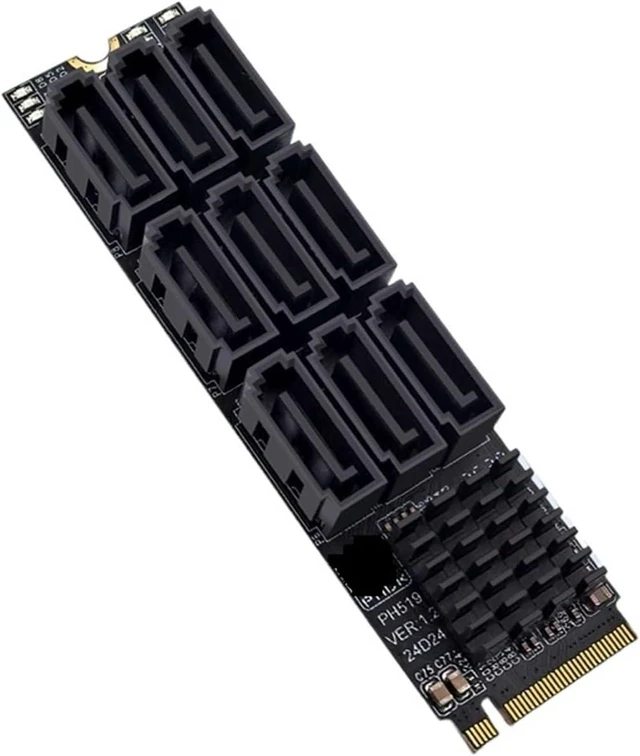 Main image of Card Riser M.2 NVME M Key to 9 Port 3.0 6Gb Controller Conveter SATA3 Expansion Card Indicator for Desktop HDD SSD