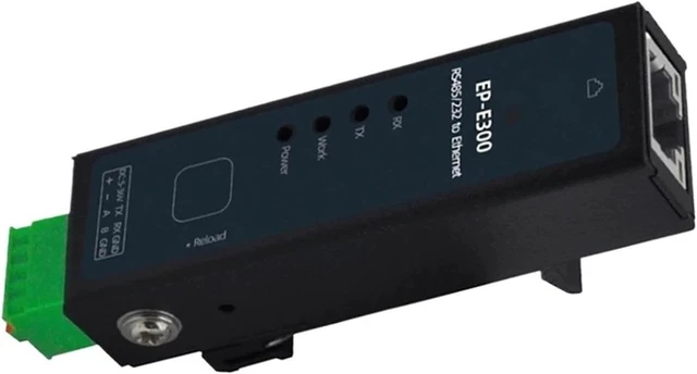 Alt view image 2 of 5 - E300 DIN Rail RS485 Modbus Gateway Serial to Ethernet Module